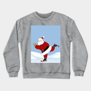 Santa Ice Skating Crewneck Sweatshirt